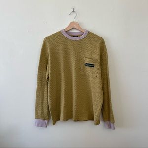 Brain Dead Olive and Lavender Crewneck Sweater